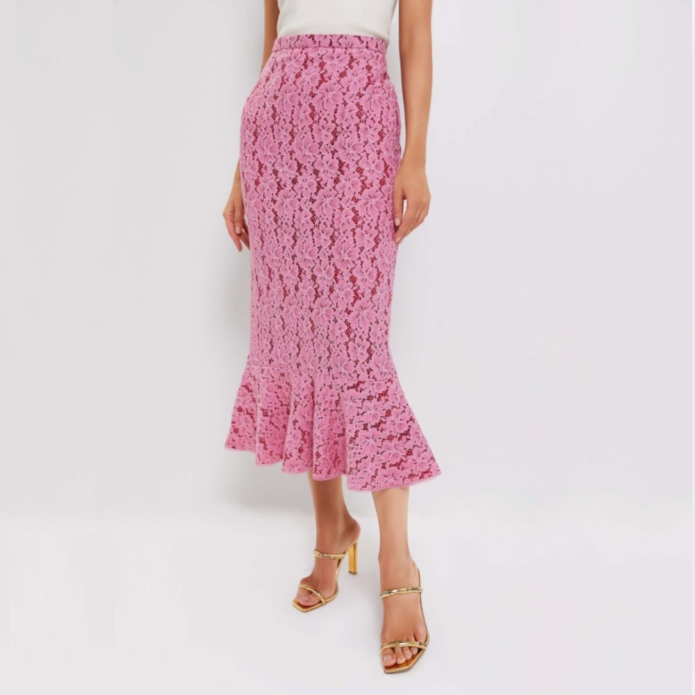 Saloni Aidan Skirt in Valentine Pink